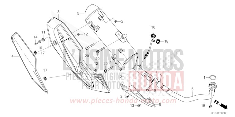 EXHAUST MUFFLER for Forza 350 MAT CYNOS GRAY METALLIC (NH312) from 2021